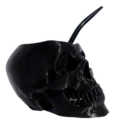Mate In A Realistic Skull Skull Form - Mate En Forma Calavera Cráneo Realista Con Bombilla