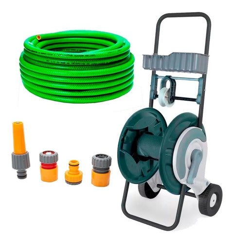 Rehau Hose Reel Cart + 1/2 X 15 Meters Aquaflex Hose Set 0