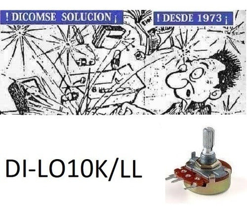 Potentiometer with Key 16mm 10k 10% Logarithmic for CI Di-Lo10k/ll 0