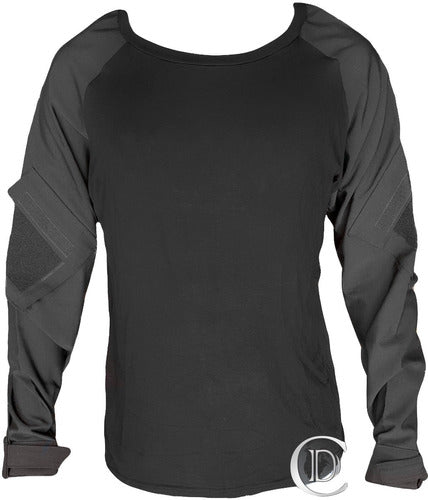 CEO Dines Tactical Combat Shirt Ripstop Black Long Sleeve Men's T-Shirt 0