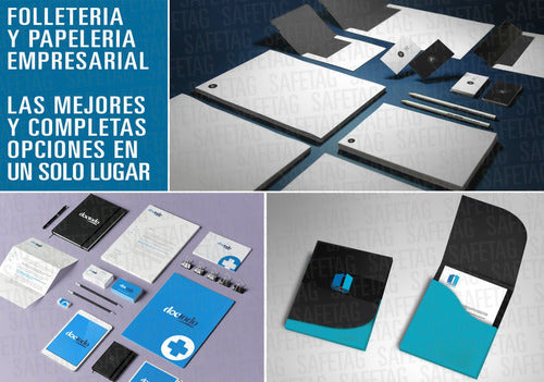 100 Carpetas Premium A4 Con Solapa Doble Y Porta Tarjeta Personalizadas Full Color Tarjetas Sobres Folletos Invitaciones 1