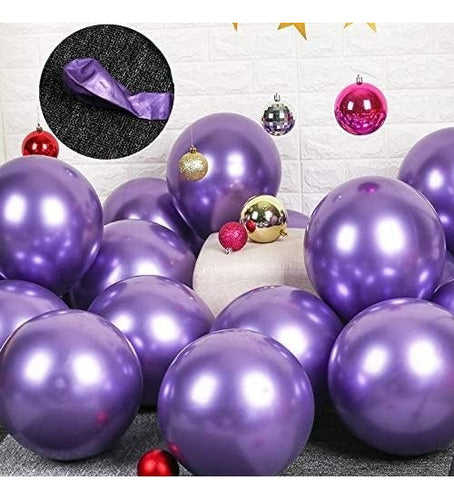 GN Violet Metallic Balloons for Parties - Pack of 10 1