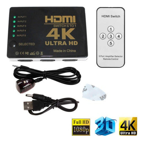 Nuevo Ultra HD 5 Puerto Conmutador 4Kx2K 1080p 3D Interruptor 5