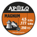 Apolo Magnum 4.5 mm Pellets Tin 250pcs 8.48 Grains 0.55 Grams 2