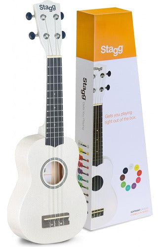 Stagg Us Soprano Ukulele Con Gig Bag Included-White 0