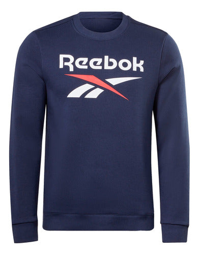 Reebok Big Stacked Logo Crew Sweatshirt - Dark Blue 0