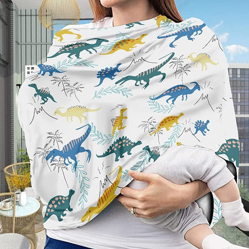 Kidvovou Nursing Cover Scarf Cute Dinosaur 1