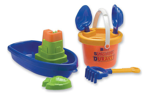 Duravit Beach Toy Set: Boat, Bucket, Shovel, Rake, Colander, and Mold 1