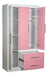 Children's Wardrobe Closet Maximum 3 Doors Pink and White 12