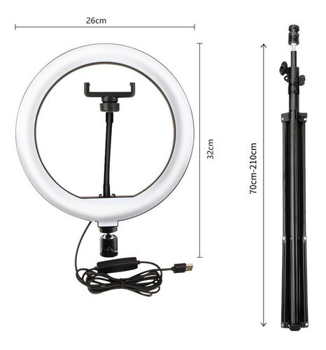 Kit Completo Ring Light 30cm Led 12 Polegadas Youtuber Prof 1