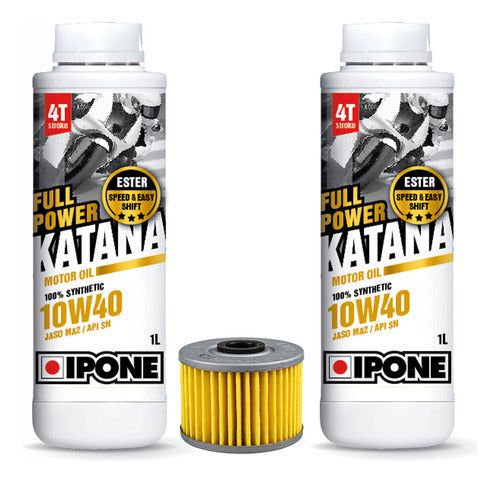 Kit Service New Twister Aceite Ipone Katana  10w40 + Filtro 0