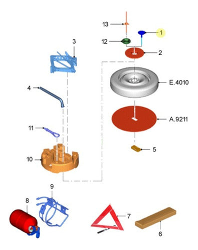 Plato Sujetador Rueda Auxilio Ford Focus 2015/2019 Original 3