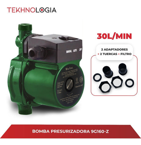 Bomba Presurizadora Elevadora Agua 30l 9m Ata Presión Wortec 3