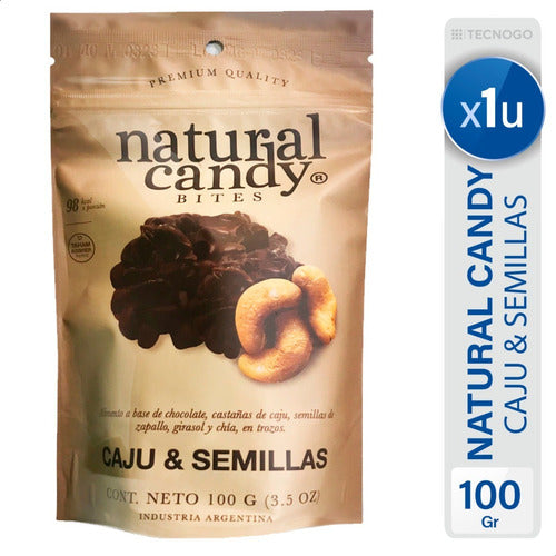 Natural Candy Bites Caju Y Semillas Bañadas Chocolate Snack 0