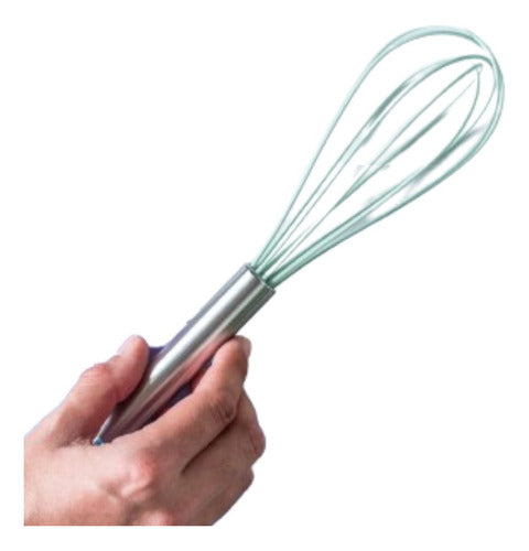 Generic Aqua Silicone Whisk with Stainless Steel Handle 25.5 cm 0