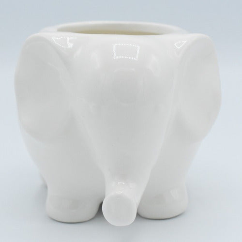 OMS Ceramic Design Planter Elephant African - Trunk Down 14