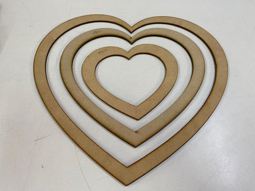 Artística el Ciprés Corazón Calado Aro Arandela Kit X 20u 30cm Mdf/Fibrofacil 1