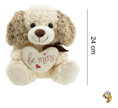 Importado TWS Cute Romantic Embroidered Heart Plush Dog 1