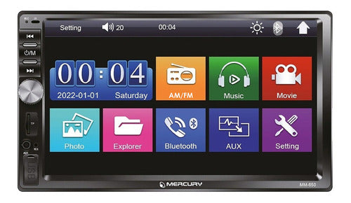 Mercury 7-Inch Dual Din Bluetooth Stereo Display with Mirror Link 0