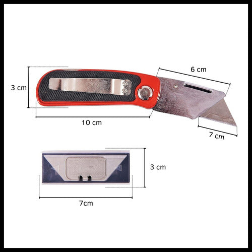 Cover Cutter Trincheta Plegable Con 6 Cuchillas + Clip Cinturón 2