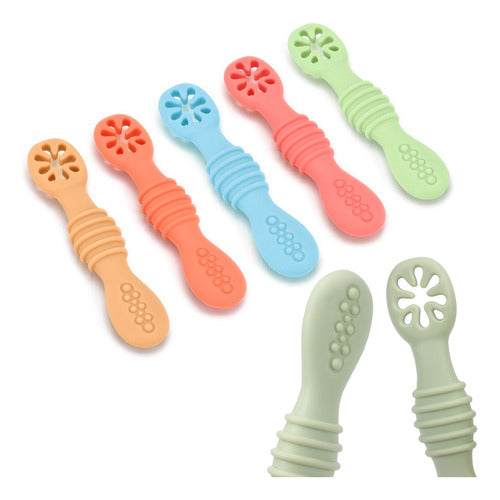 Krokus Baby Learning Spoon Set 2 Units Silicone Teether 0