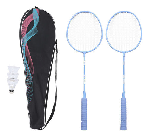 Conjunto Blue Badminton Racket Birdie, Esponja De Alto Valor 0