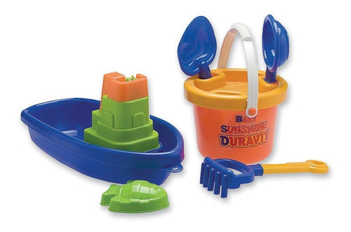 Duravit Beach Toy Set: Boat, Bucket, Shovel, Rake, Colander, and Mold 1