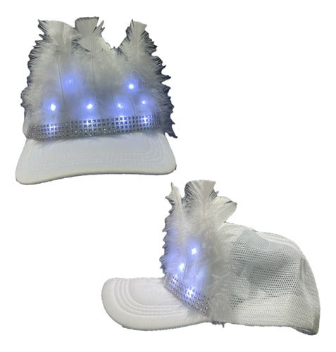 Romulo Trucker Cap with Lights and Feathers 1