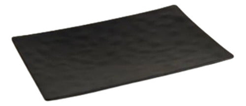 K&K Rectangular Melamine Tray Black with Relief Small 1