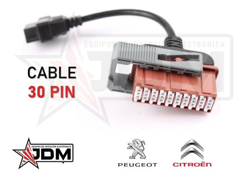 Adaptador Peugeot 30 Pines A Obd2 De 16 Pin + Programa 2