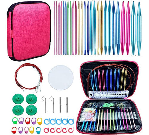 Weabetfu Interchangeable Circular Knitting Needles Set with Accessories 60 Art 0