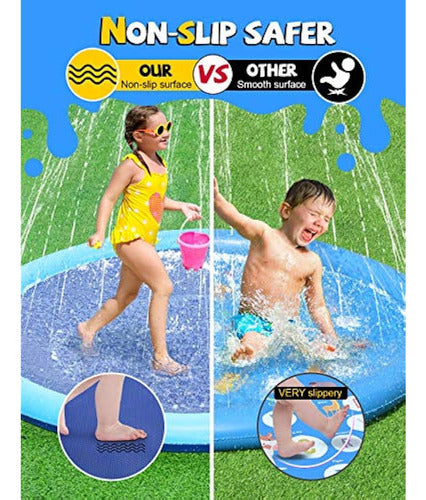 Vistop Splash Pad: Non-Slip Sprinkler for Small Kids, Baby Pool 0