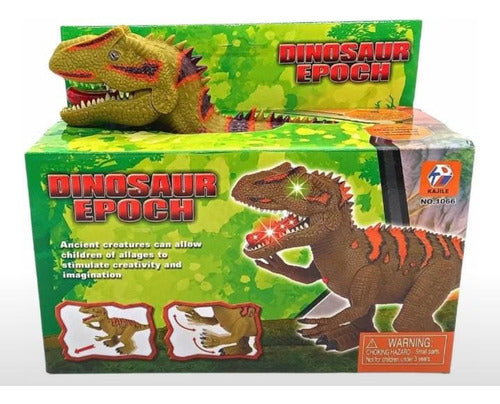 Dinosaur Epoch Dinosaurio Rex Camina Ruge Luz Pila Sonido Articulado Robot 1