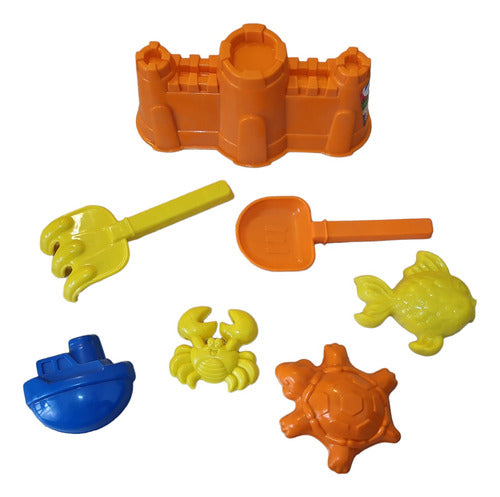 Chichess Beach and Sand Play Set - Castle, Shovel, Rake, and Molds 2