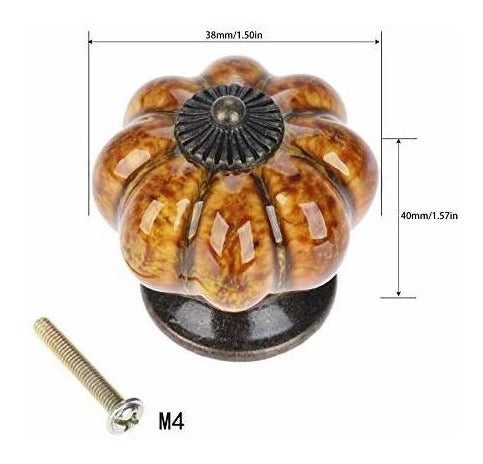 Mgoodoo 20 Tiradores Ceramica Forma Calabaza Marron Leopardo 3