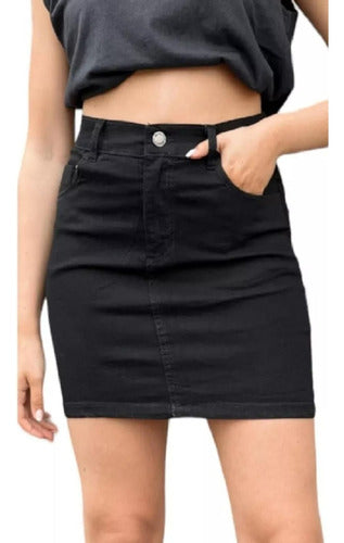 Real BSAS Black Denim Mini Skirt, All Sizes 0