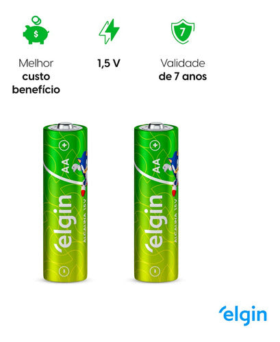 08 Pilhas Aa Pequena Alcalina Longa Duração Elgin 1 Cartela 4