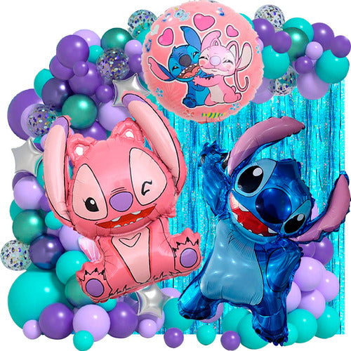 UNIVERSIA3 Cotillon 50 Art Globo Stitch Angela Novia Rosa Cumpleaños Deco Lilo 0