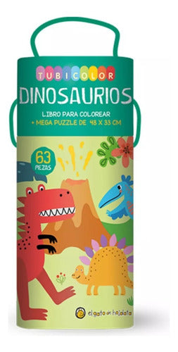 Tubicolor Dinosaurios Libro Para Colorear + Rompecabezas Inf 0