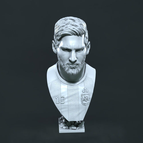 3D Printed Lionel Messi Bust Figure with Beard - Detta3D 3