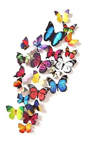 Amaonm® 19 Pcs Extraíble Diy Pvc 3d Mariposa Colorida Pegati 1