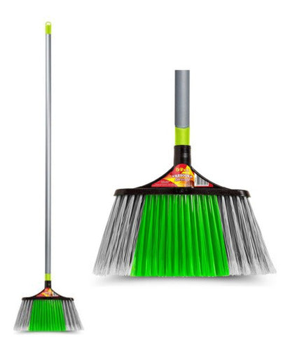 Moon Double Sweeper Broom with Wooden Handle 0