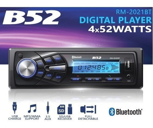 Combo Stereo B52 USB SD AUX Bluetooth + Corsa 2 Adapter 1