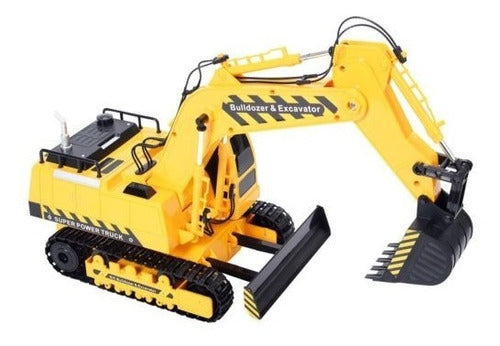 1/18 5ch Control Remoto Construcción Amarillo Bulldozer Exca 1