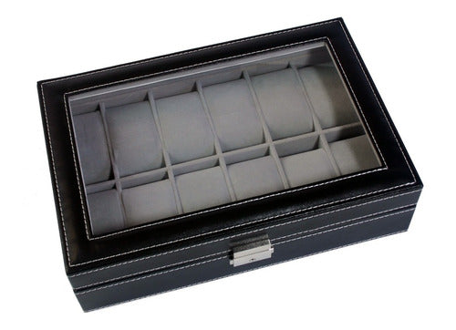 DG Leather Boxes Watch Organizer Case with 12 Slots 0