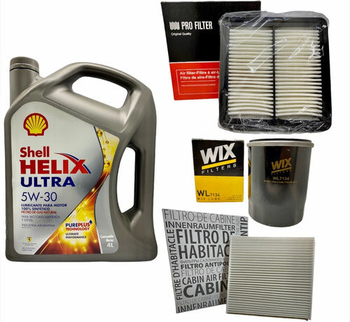 Kit Shell Synthetic Oil and Filters for Honda Fit 1.4 1.5 City 0