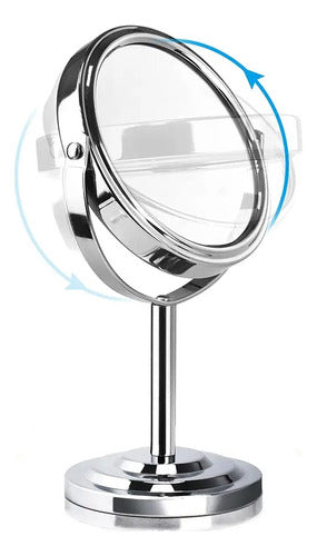 Reversible 5x Magnification Chrome Vanity Mirror Ø13cm 3