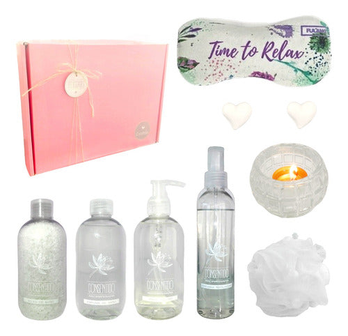 Corporate Spa Gift Box Set with Jasmine Aroma - Relax and Unwind in Style - Kit Caja Regalo Empresarial Mujer Box Spa Jazmín Set Zen N06