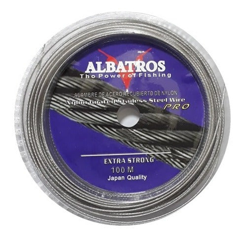 Albatros Leader Cable Steel 40 lb x 100 Meters Wire 0