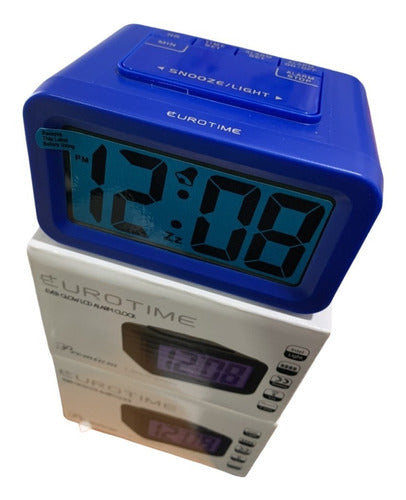 Eurotime Illuminated Alarm Clock 726 Blue 0